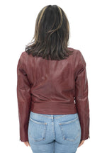 Womens Leather Classic Biker Brando Jacket-Baku