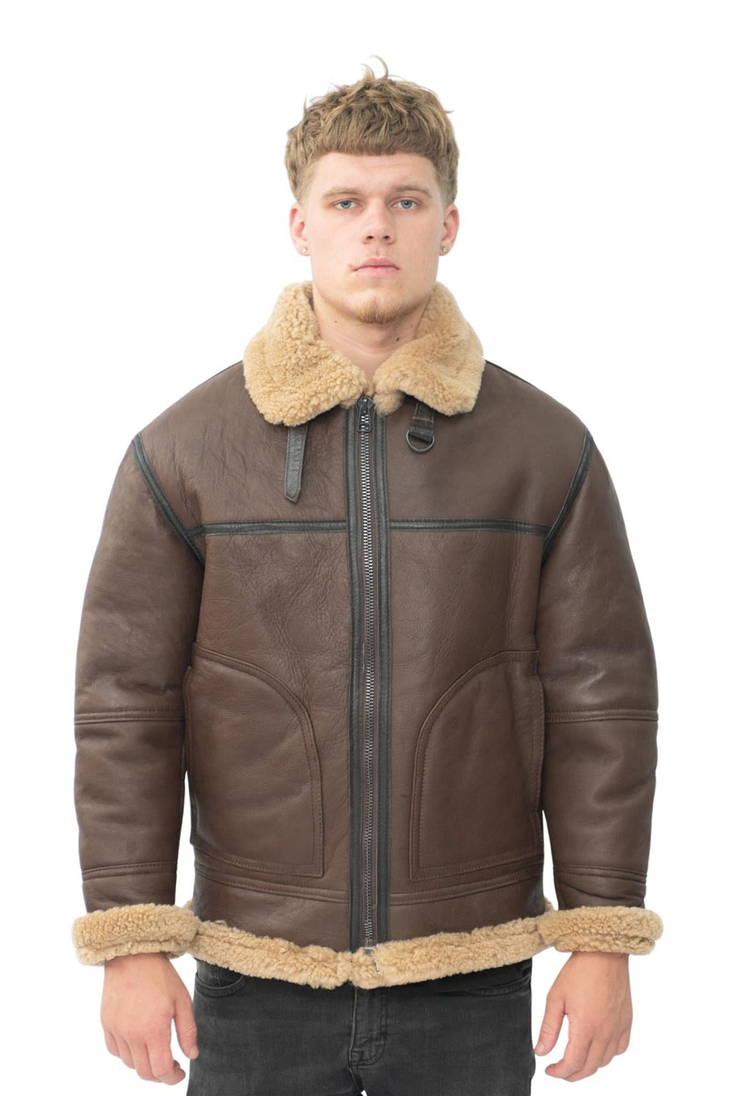 Mens B3 Shearling Sheepskin Aviator Jacket-Gloucester