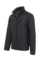 Mens Quilted Puffer Leather Bomber Jacket - Torpoint