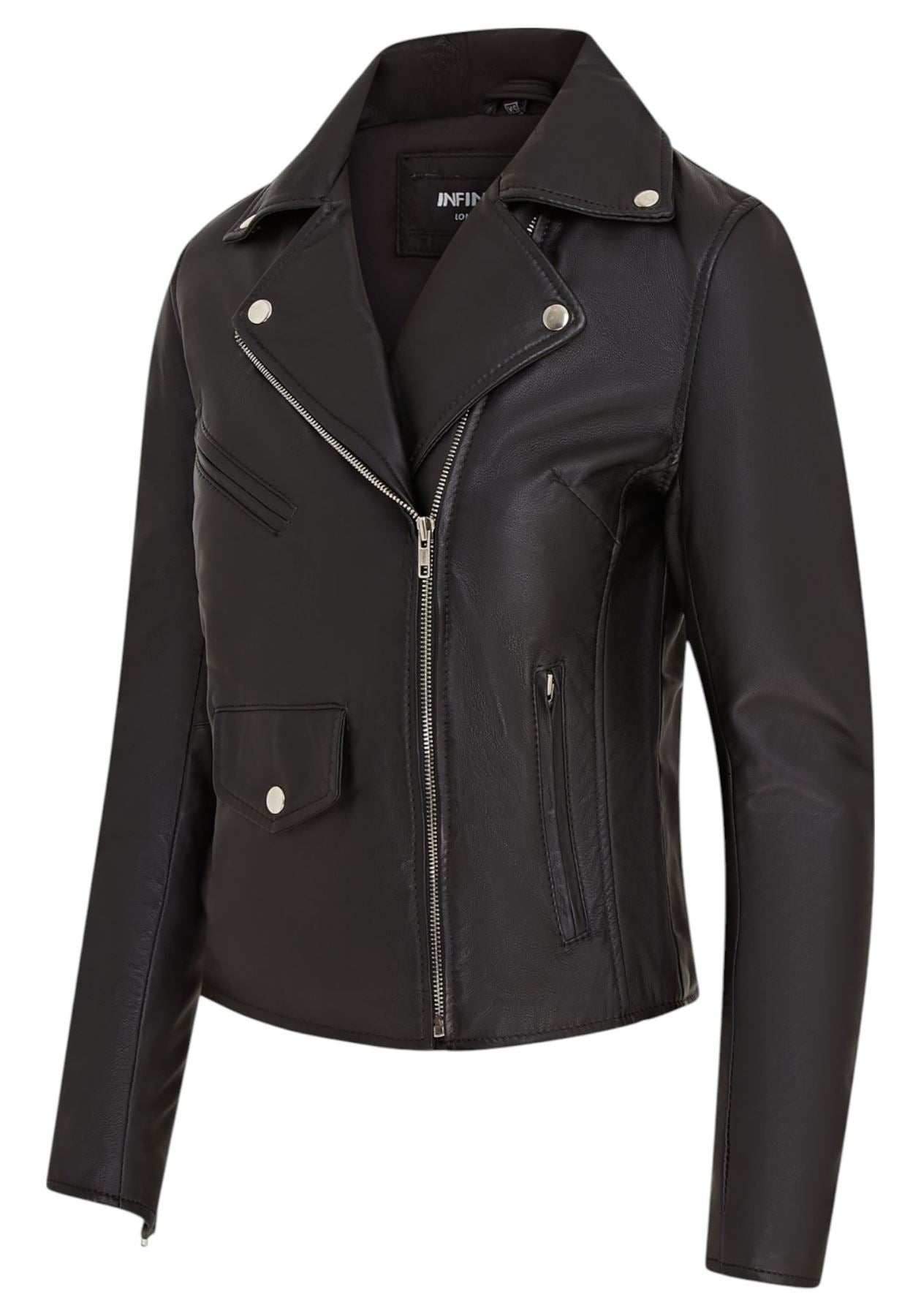 Women's Classic Brando Biker Leather Jacket - Broome