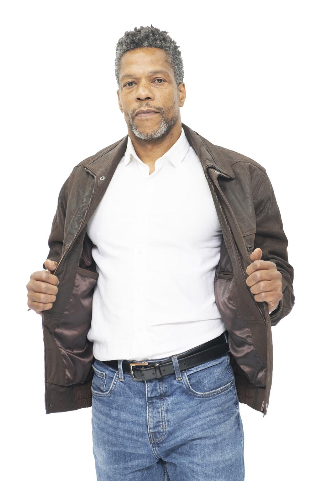 Mens Classic Harrington Bomber Leather Jacket-Minsk