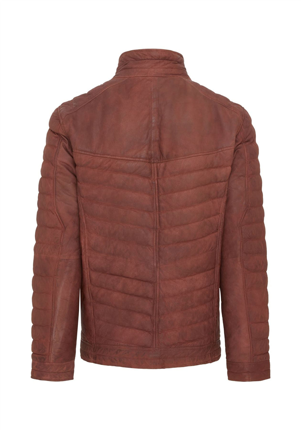 Mens Quilted Puffer Leather Bomber Jacket - Torpoint