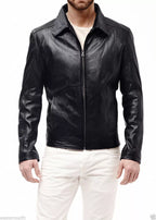 New Men's leather motorcycle jacket Slim fit leather jacket Coat A537