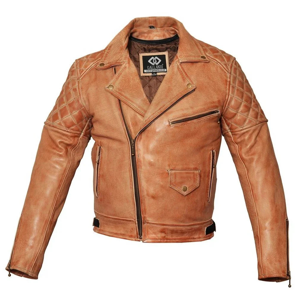 621 Marlon Brando Diamond Red Waxxed Leather Biker Jacket