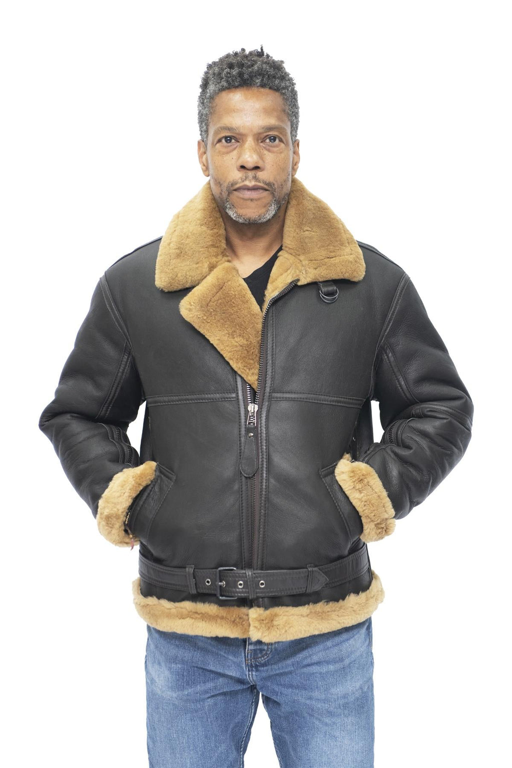 Mens RAF Sheepskin Leather Aviator Jacket-Colchester