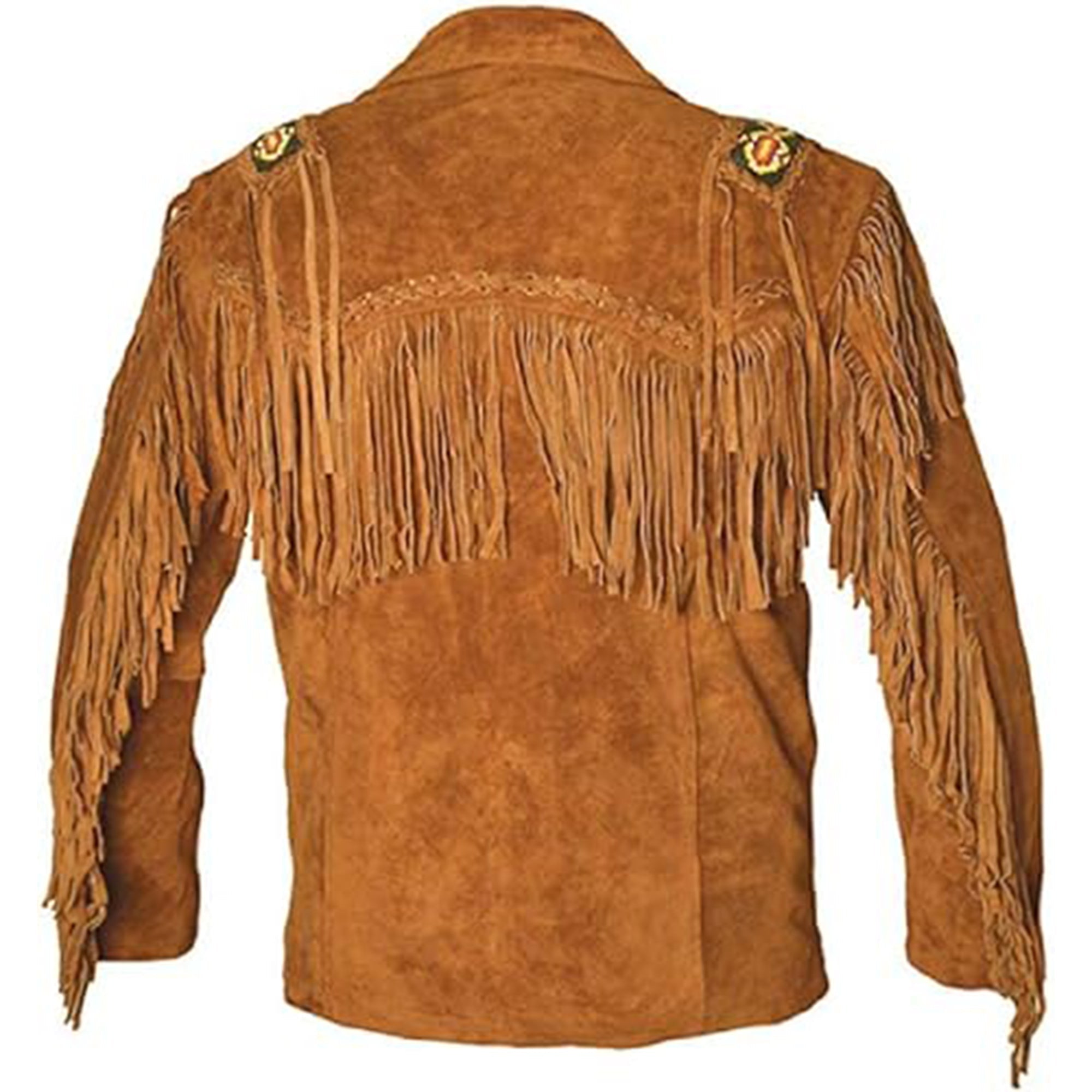 Western Leather Jackets for Men Cowboy Leather Jacket and Fringe Beaded Coat Suede Leather Shirt