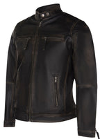 Mens Moto Leather Biker Jacket-Taiwan