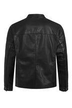 BILLY Men's Black Lamb Nappa Leather Jacket - Classic Mandarin Collar