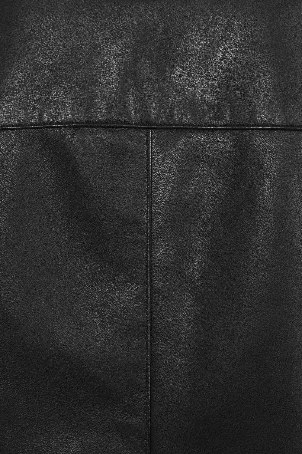 BILLY Men's Black Lamb Nappa Leather Jacket - Classic Mandarin Collar