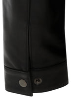 BILLY Men's Black Lamb Nappa Leather Jacket - Classic Mandarin Collar