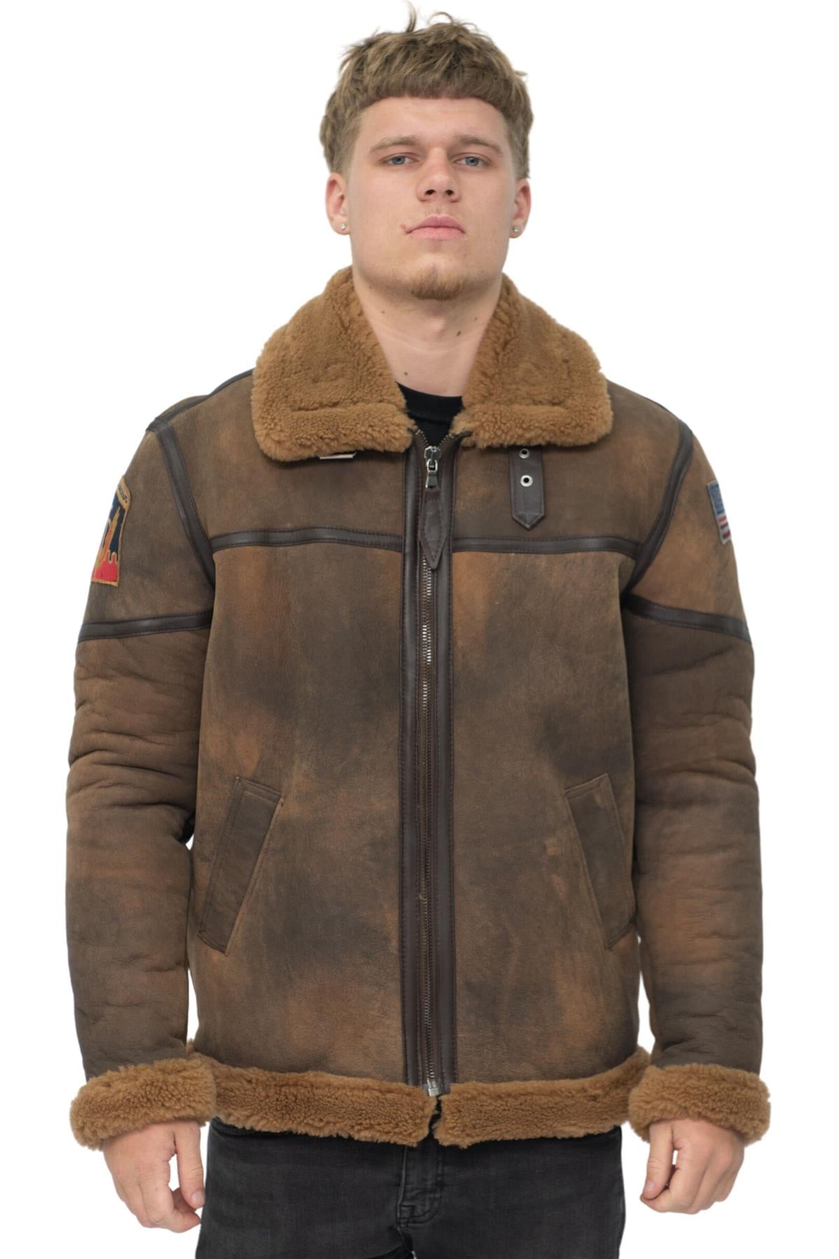 Mens Antique B3 Sheepskin Flying Jacket-Alameda