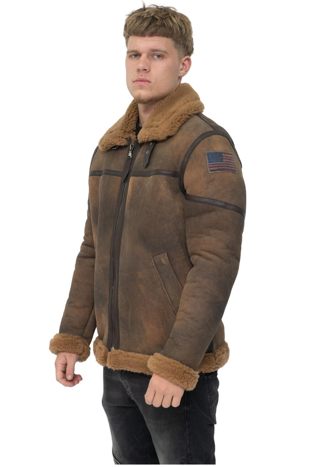Mens Antique B3 Sheepskin Flying Jacket-Alameda