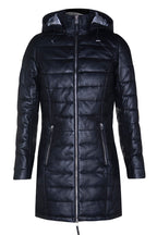 Womens Leather Puffer Parka Jacket-Andria