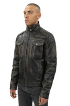 Men's Vintage Leather Biker Jacket-Cape Town