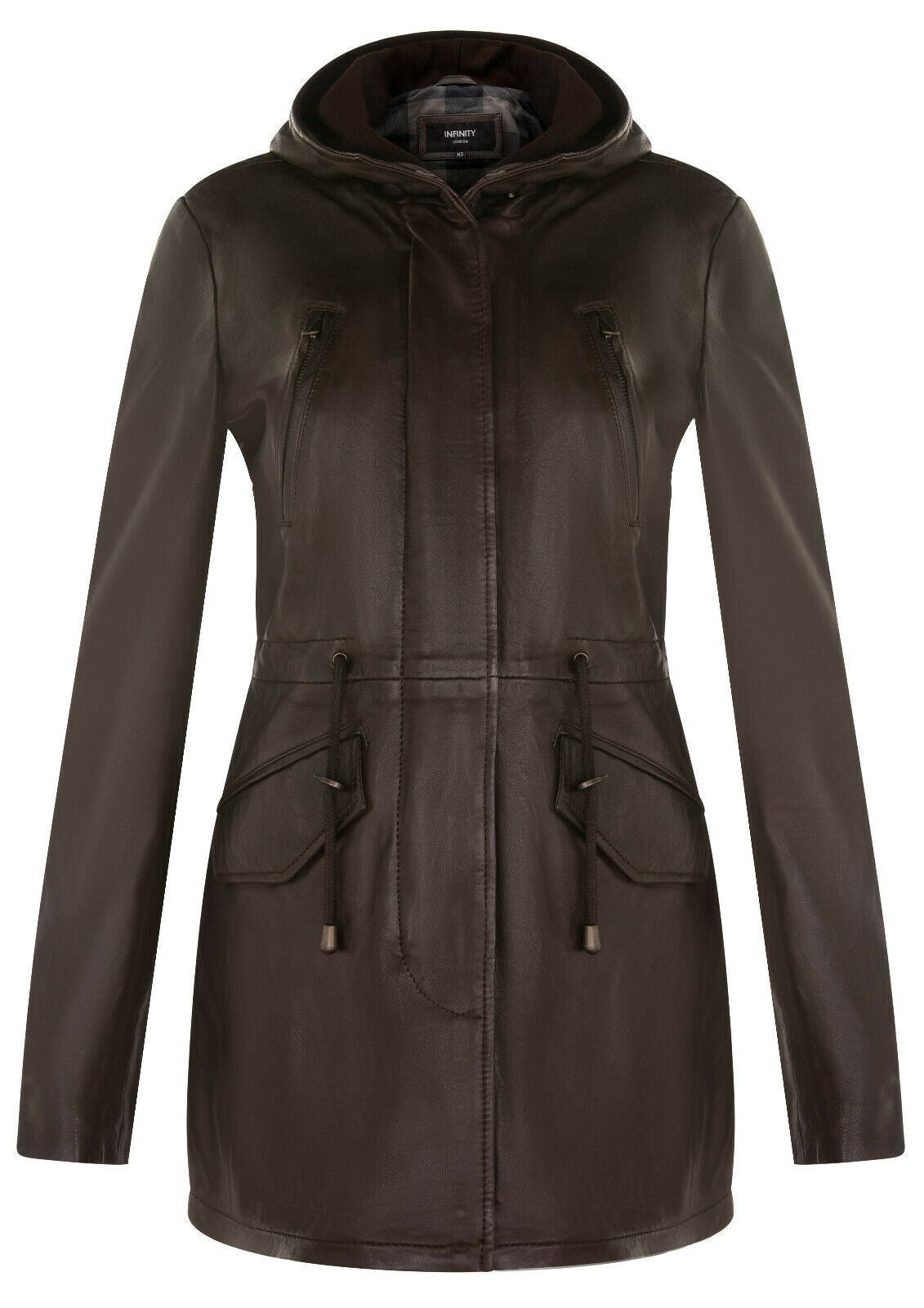 Womens Mid Length Hooded Parka Jacket-Oakengates