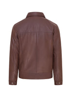 Mens Retro Classic Leather Harrington Biker Jacket - Drammen