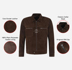 KAEL Men's Roasted Brown Classic Collared Suede Jacket