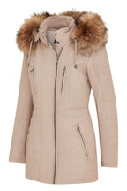 Womens Quilted Leather Parka Jacket-Curitiba