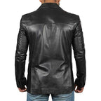 Premium Real Lambskin Leather Blazer Jacket for Men - Black & Brown Casual Coat