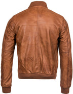 Mens Retro Varsity Leather Bomber Jacket-Pretoria