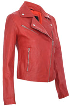Womens Smart Leather Biker Jacket-Matlock
