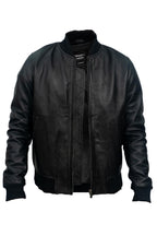 Mens Retro Varsity Leather Bomber Jacket-Pretoria