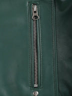 Austin Women Cafe Racer Style Green Leather Jacket