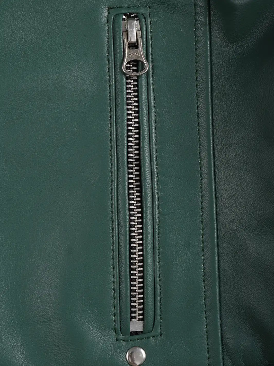 Austin Women Cafe Racer Style Green Leather Jacket