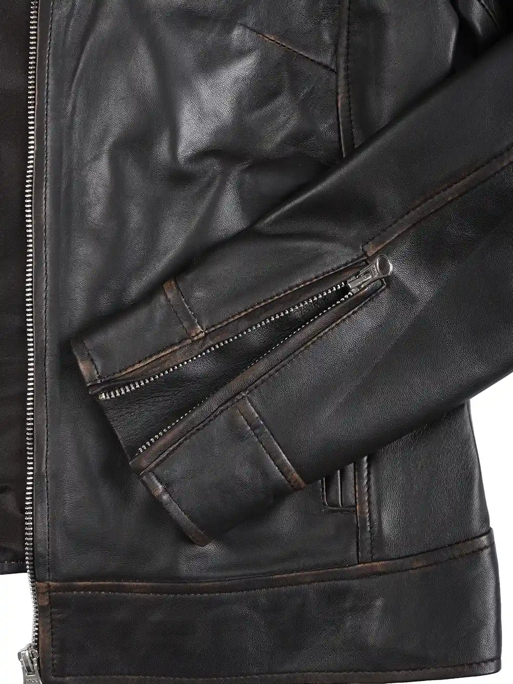 Dodge Women's Rub Off Brown Vintage Leather Jacket