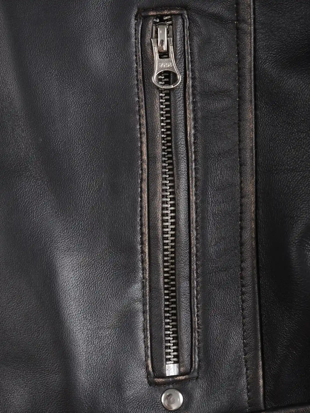 Women's Dark Brown Biker Style Leather Jacket