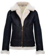 Womens Hooded Sheepskin Flying Leather Jacket-Palermo