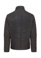 Mens Quilted Puffer Leather Bomber Jacket - Torpoint
