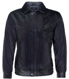 Mens Classic Harrington Bomber Leather Jacket-Minsk
