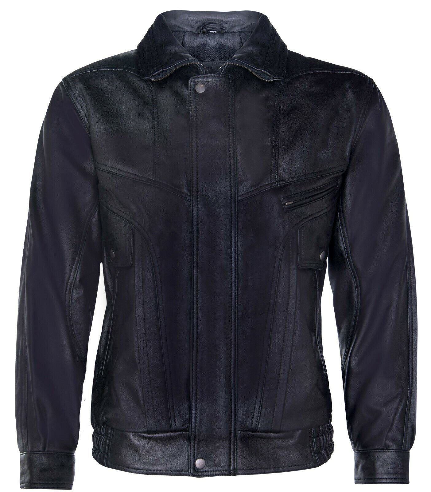 Mens Leather Bluson Tailored Bomber Jacket