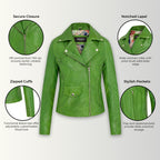 Women's Classic Brando Biker Leather Jacket - Broome