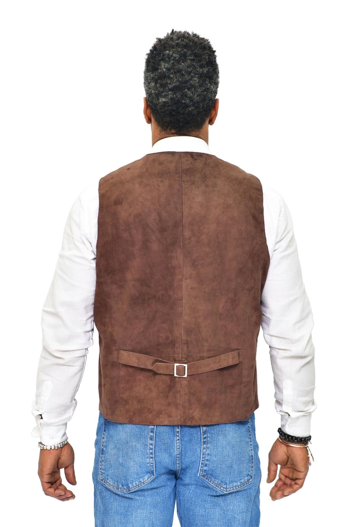 Mens Classic Goat Suede Leather Waistcoat-Norwich