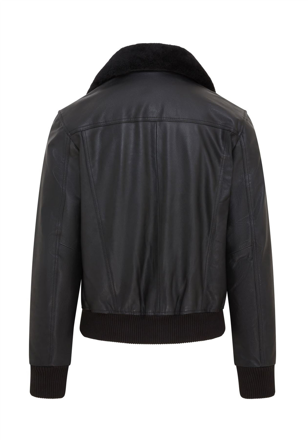 Mens Black Leather Cowhide Aviator Bomber Jacket  - Akhiok