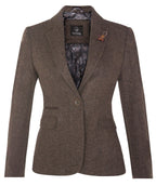 Womens Tweed 1920s Herringbone Brown Blazer