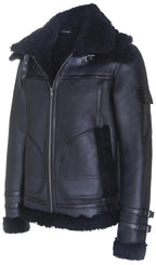 Mens Retro Biker Sheepskin Jacket-Avignon