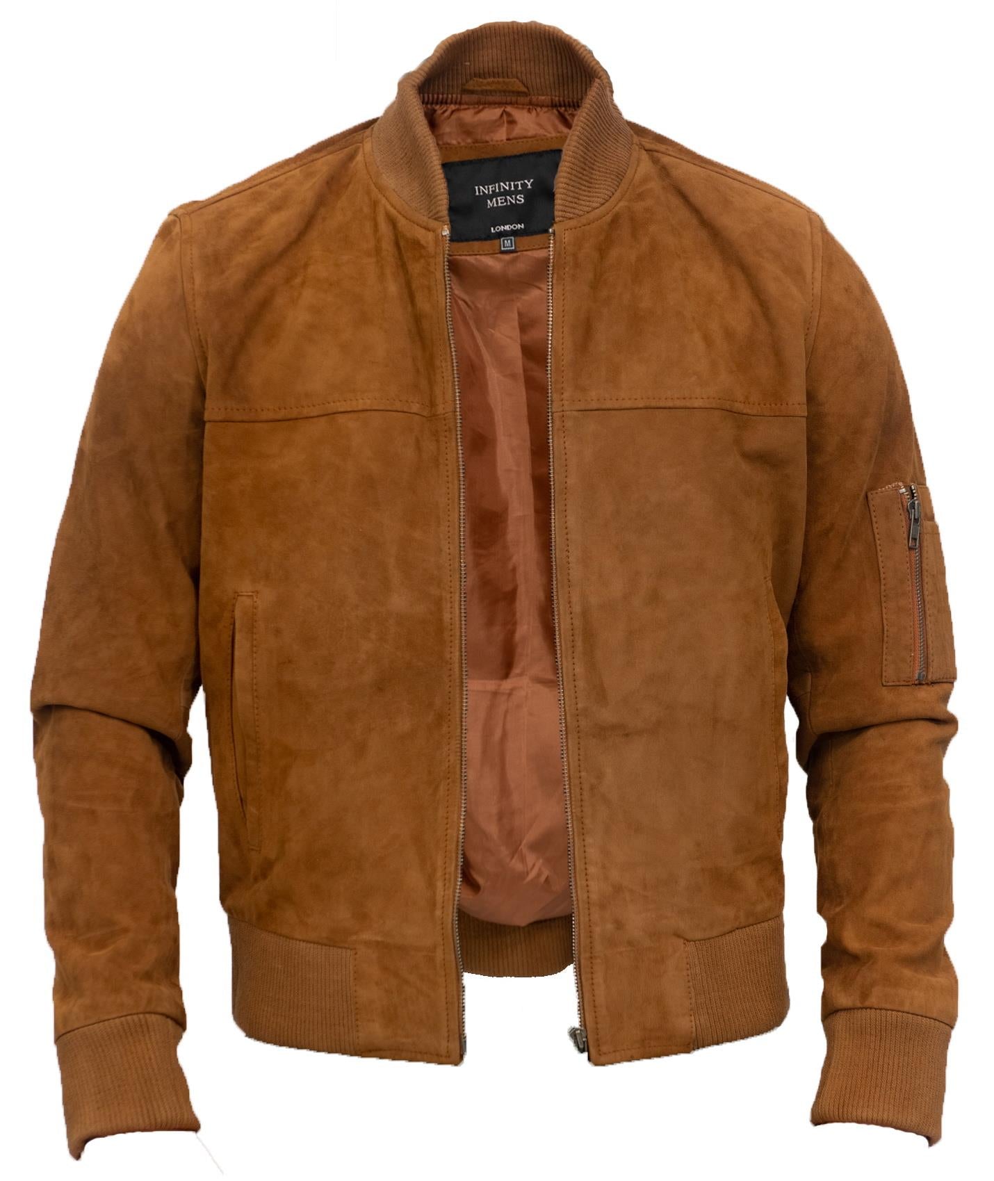 Mens Goat Suede MA-1 Bomber Jacket-Auckland