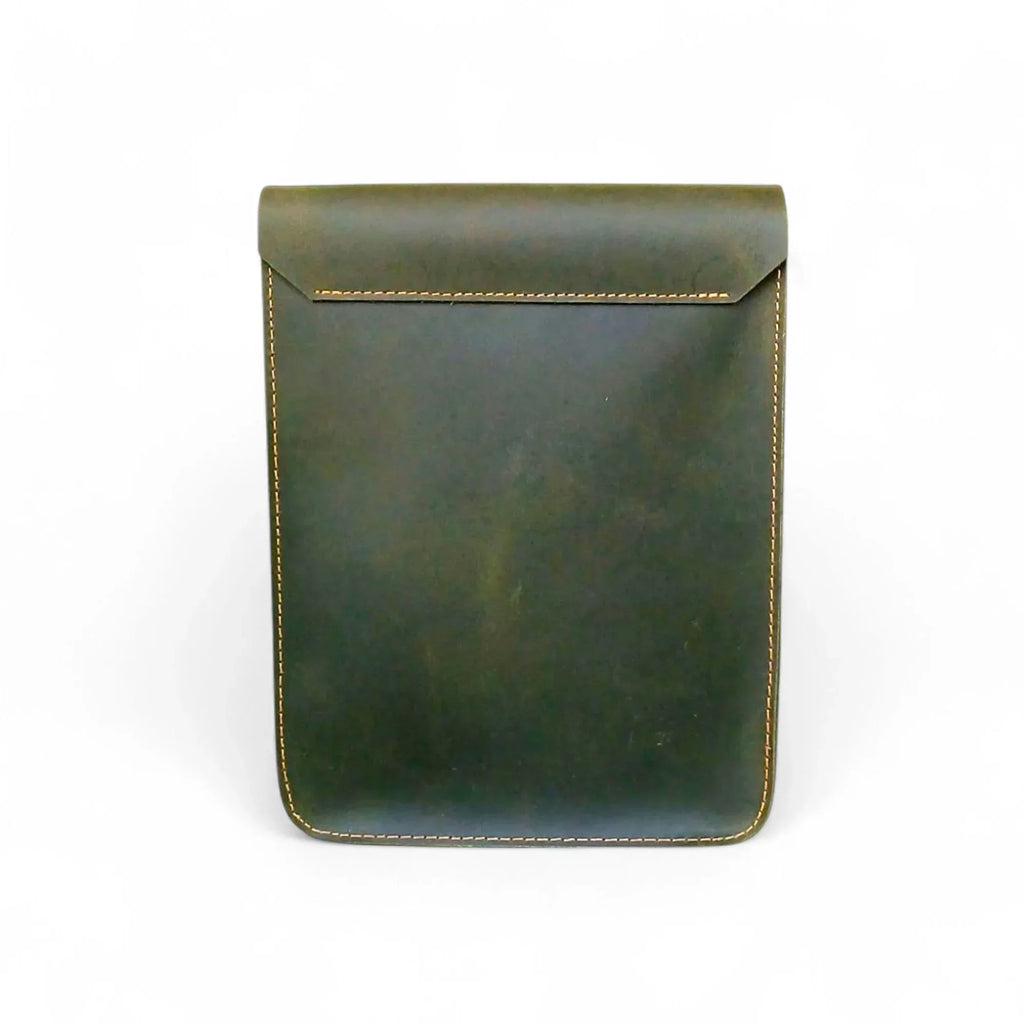 Olive Green Leather Crossbody Travel Bag