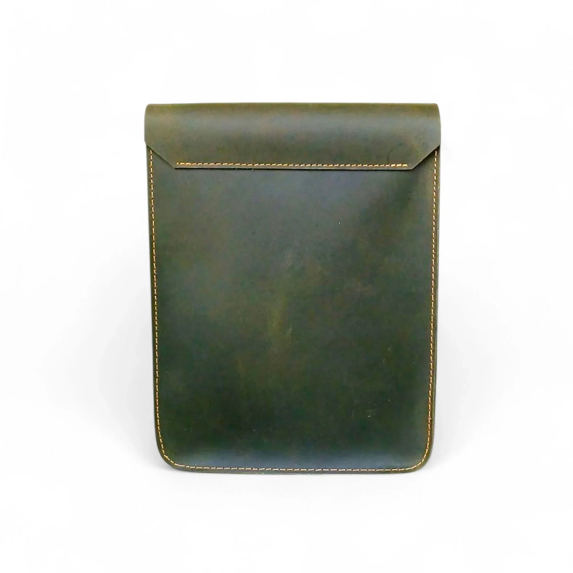Olive Green Leather Crossbody Travel Bag