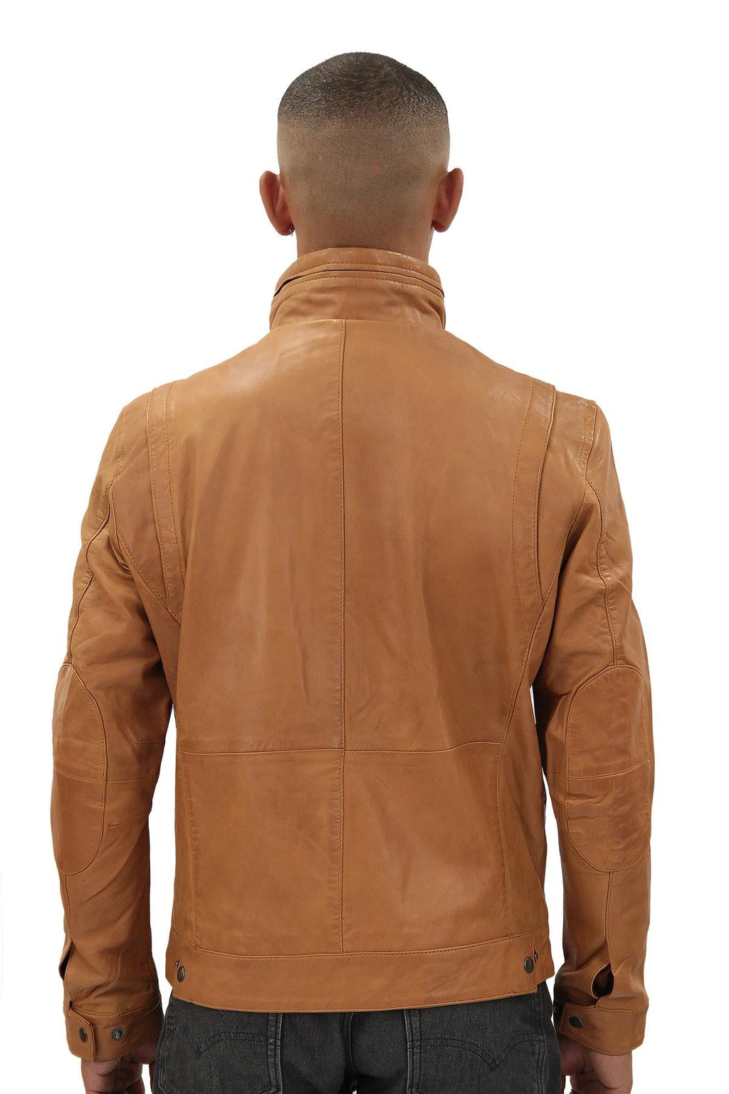 Mens Classic Leather Biker Jacket-Caracas