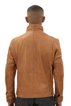 Mens Classic Leather Biker Jacket-Caracas