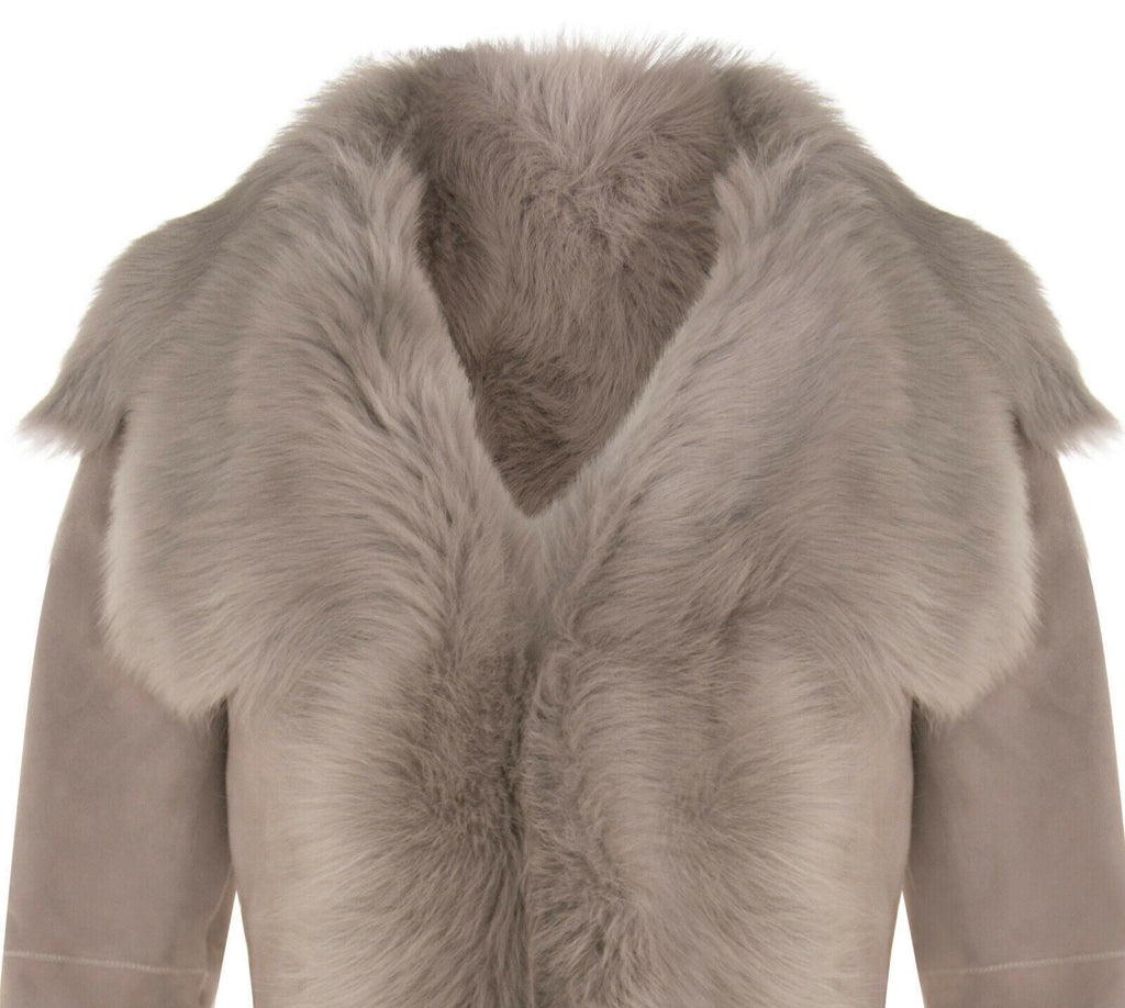 Womens Toscana Sheepskin Suede Trench Coat-Tbilisi