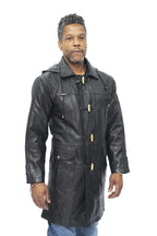 Mens Leather Duffle Classic Coat-Aylesbury