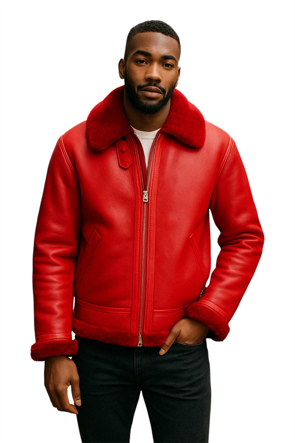 Mens B3 Bomber RAF Aviator Sheepskin Jacket -Wyndham