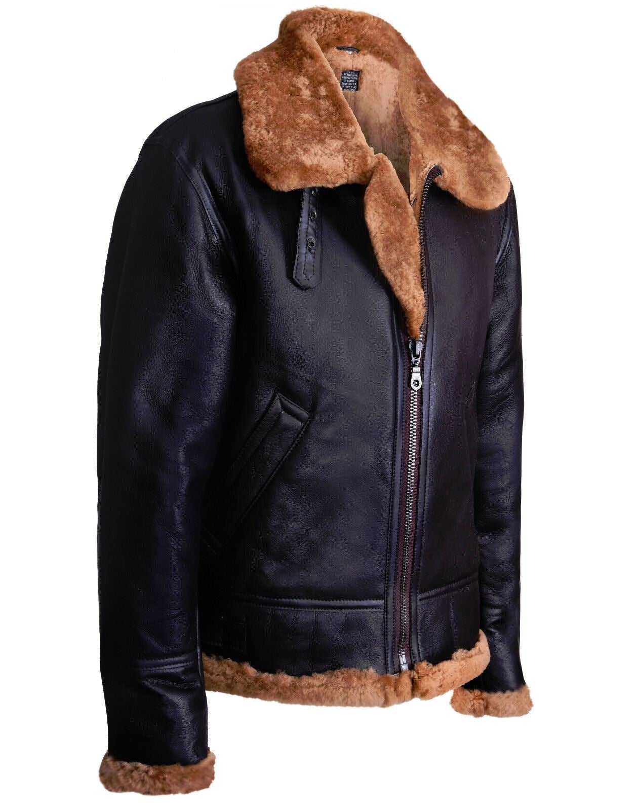 Mens B3 Aviator Real Sheepskin Leather Flying Jacket-Oxford