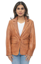 Womens Soft Leather Blazer Jacket-Apeldoorn