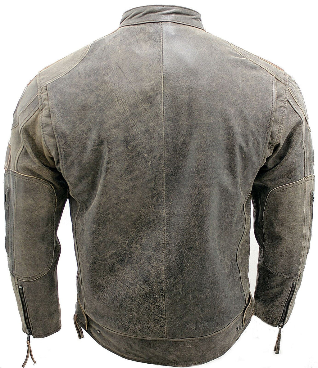 Mens Racing Leather Biker Jacket-Portland